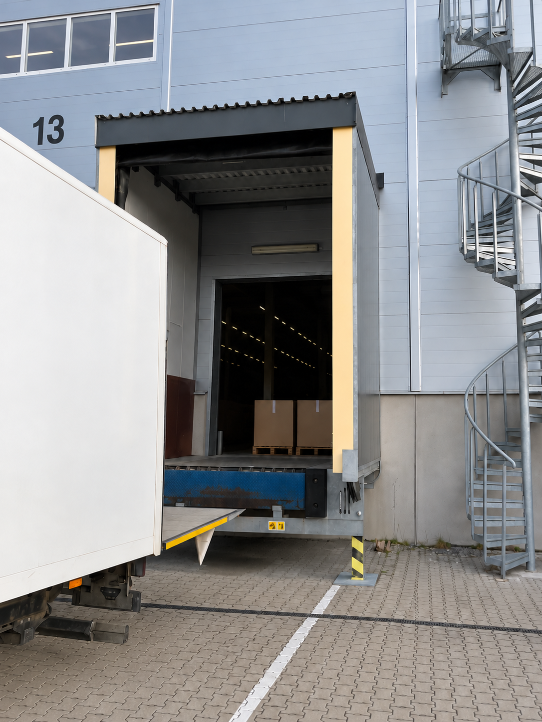 Säkrat pallgods i Forma Transports lastbil vid lastning